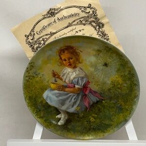 Collector Plate Little Miss Muffet 1981 Reco Mother Goose with Certificate